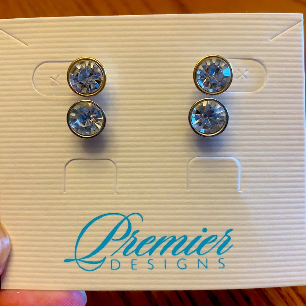 Premier Designs Gold & Silver Post Earrings Set